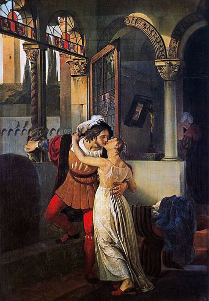 Tudor Love Scene: man kisses woman
